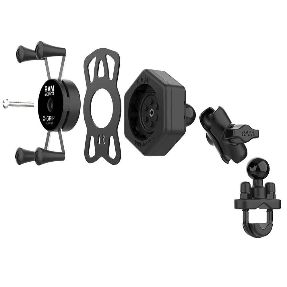 RAM Mount RAM XGrip Phone Mount wVibeSafe UBolt Base Short RAMB149ZAUN7462