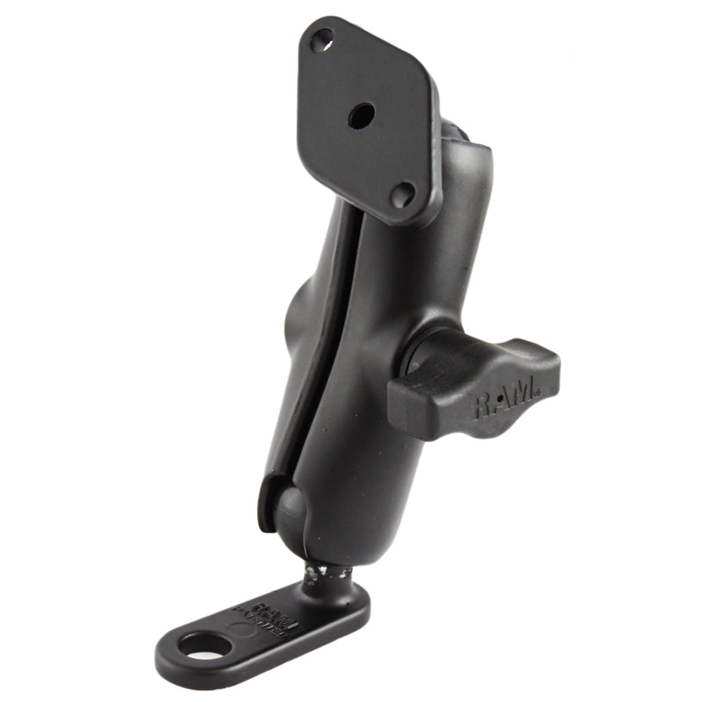 RAM Mount 11mm Flat Base wDouble Socket Arm Diamond Adapter RAMB179U