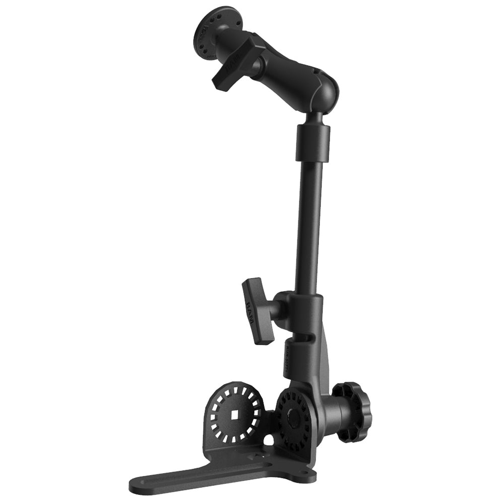 RAM Mount Universal NoDrill RAM Pod HD Vehicle Mount wDouble Socket Arm 25 Round Base AMPS Hole Pattern RAM316HD202U