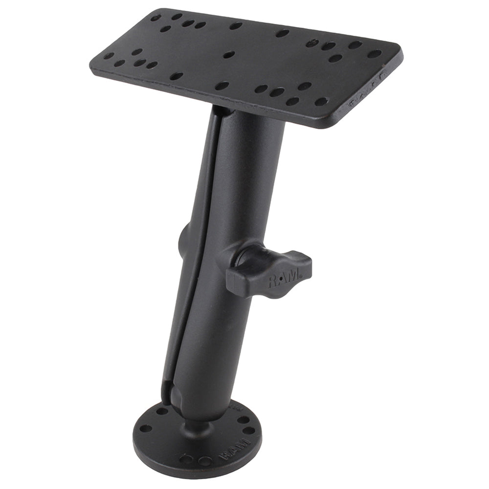 RAM Mount 1 Diameter Ball Mount wLong Double Socket Arm 625 x 2 Rectangle Base 25 Round Base AMPS Pattern RAMB111UC