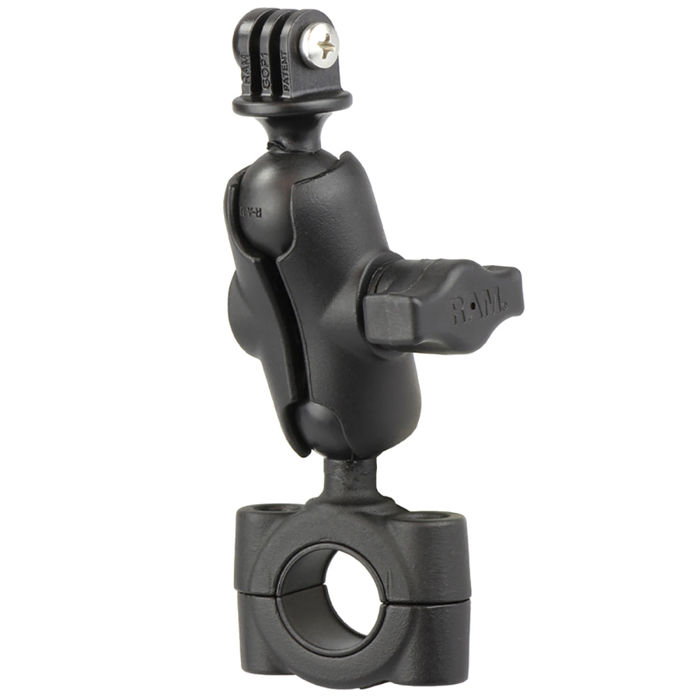 RAM Mount RAM Torque 34 1 Diameter HandlebarRail Base with 1 Ball SHORT Arm and GoProAction Camera Mount