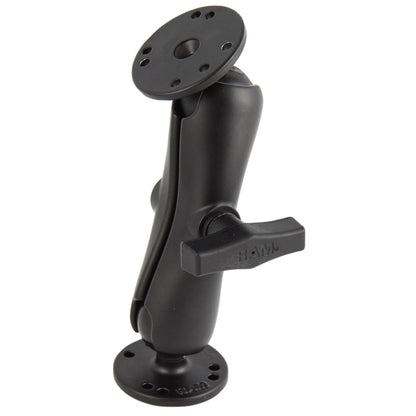 RAM Mount 15 Ball Double Socket Arm w2 25 Round Bases  AMPs Pattern RAM101U