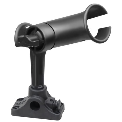 RAM Mount RAM Tube Jr Fishing Rod Holder Standard 4 Length Post Spline  Combo BulkheadFlat Surface Base wPlunger