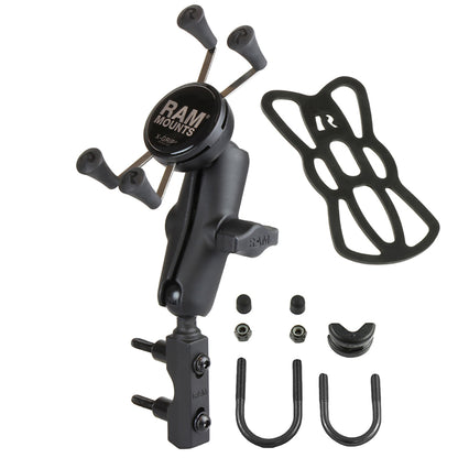 RAM Mount Combination BrakeClutch Reservoir UBolt Mount wUniversal XGrip CelliPhone Cradle RAMB174UN7U