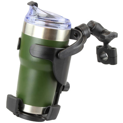 RAM Mount RAM Level Cup XL with Torque 34  1 Diameter Rail Base and Short Arm RAMB408751A417U