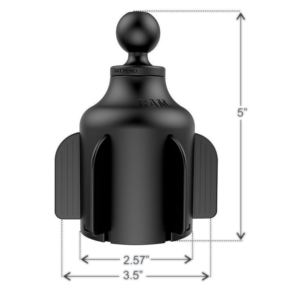 RAM Mount RAM Stubby Cup Holder Mount wRound Plate RAPB2994202U