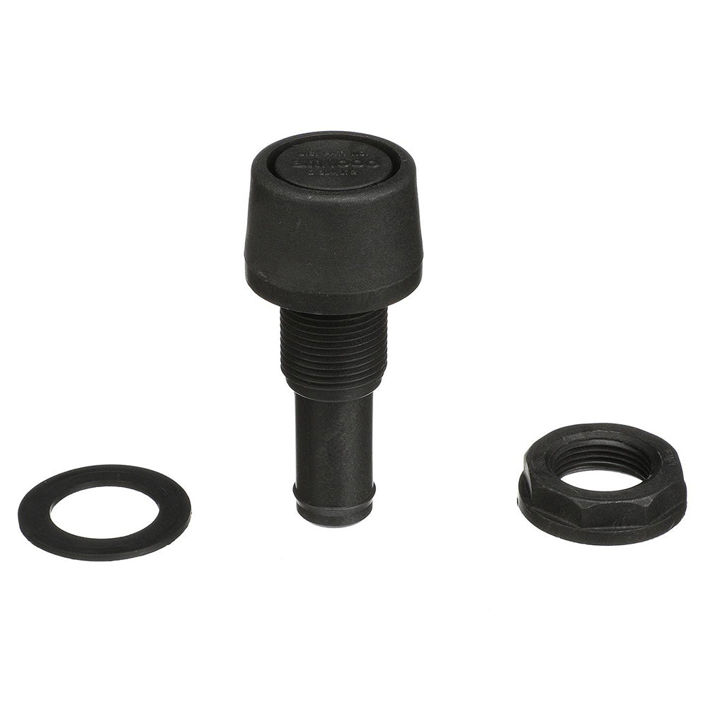 Attwood Straight Fuel Vent  Black Polypropylene 16073